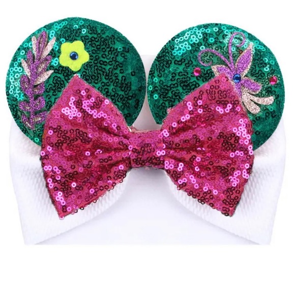 Hand Crafted Other - Minnie Mickey Mouse Ear Headband White Baby Headwrap NEW